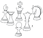 Seks sjakkbrikker